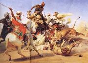 Horace Vernet Lion Hunt oil painting picture wholesale